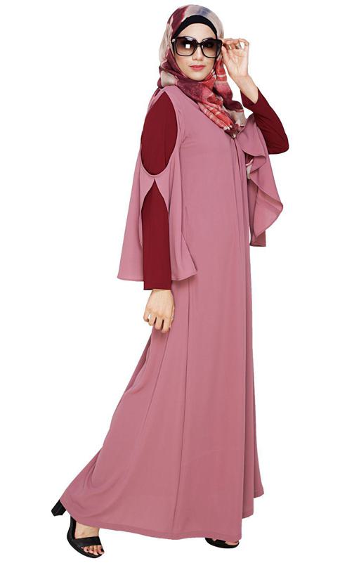 Dora Sleeves Onion Pink Abaya (Made-To-Order)