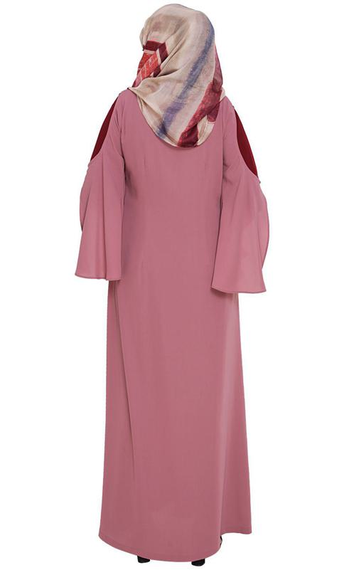 Dora Sleeves Onion Pink Abaya (Made-To-Order)