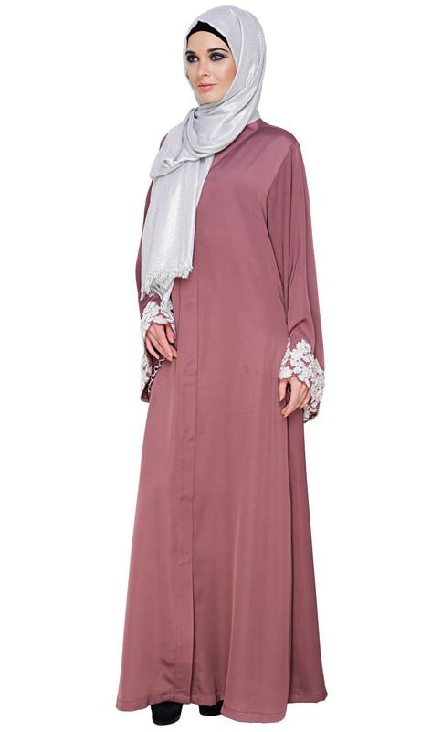 Dreamy Pearl Flamingo Pink Dubai Style Abaya