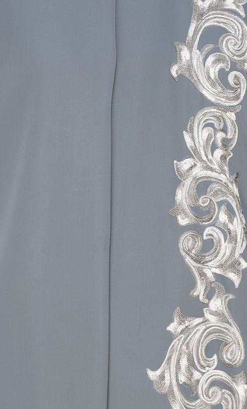 Dual Shade Floral Embroidered Grey Kaftan (Made-To-Order)