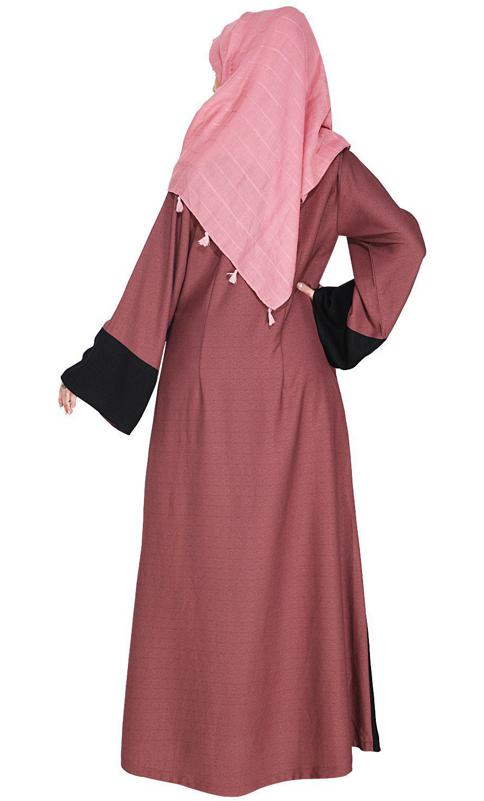 Elegant Floral Onion Pink Abaya