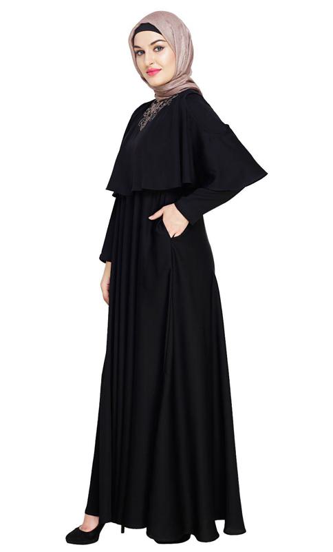 Elite Black Cape Abaya (Made-To-Order)