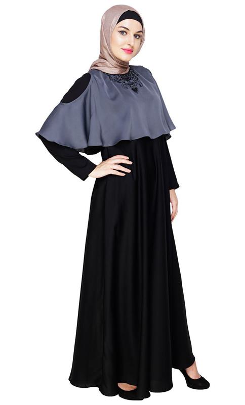 Elite Grey Cape Abaya