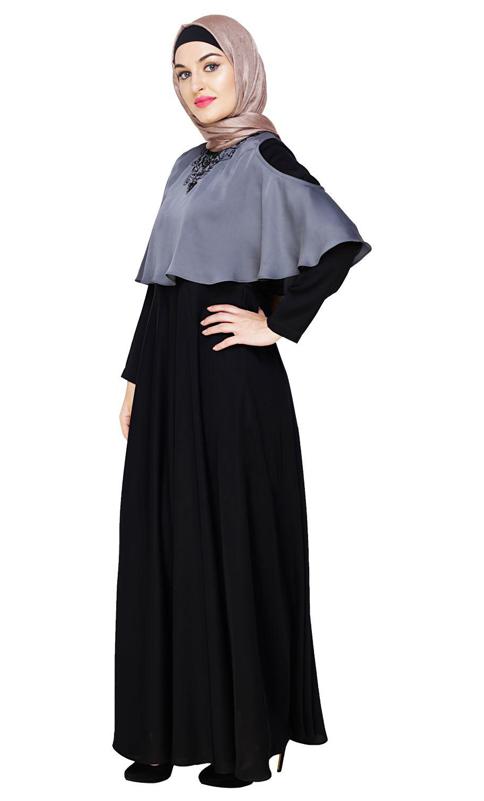 Elite Grey Cape Abaya