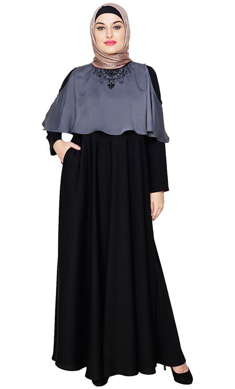 Elite Grey Cape Abaya