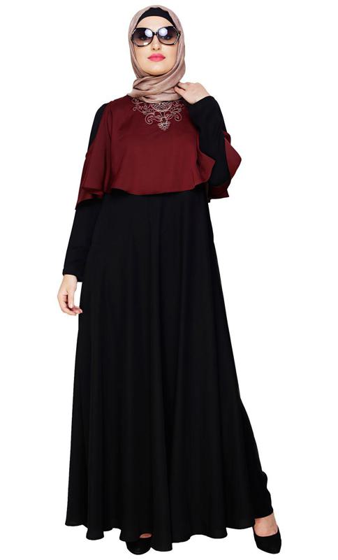 Elite Wine Cape Abaya (Made-To-Order)