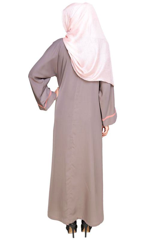 Enchanted Floral Embroidery Purple Dubai Style Abaya (Made-To-Order)