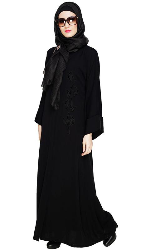 Exclusive Black Applique Dubai Style Abaya