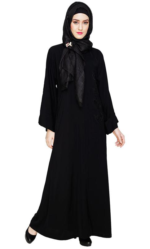 Exclusive Black Applique Dubai Style Abaya