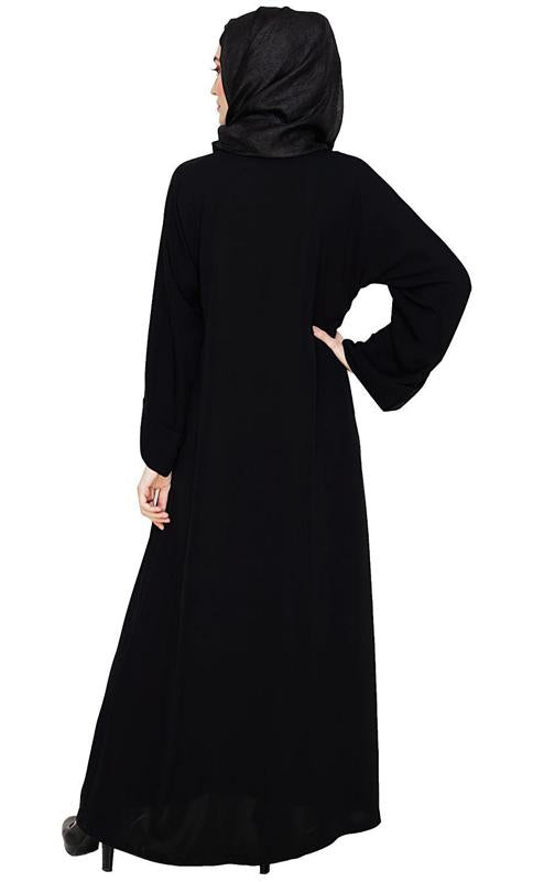 Exclusive Black Applique Dubai Style Abaya