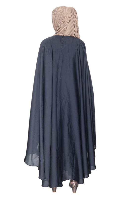 Extravagant Single Layered Dark Grey Luxury Kaftan