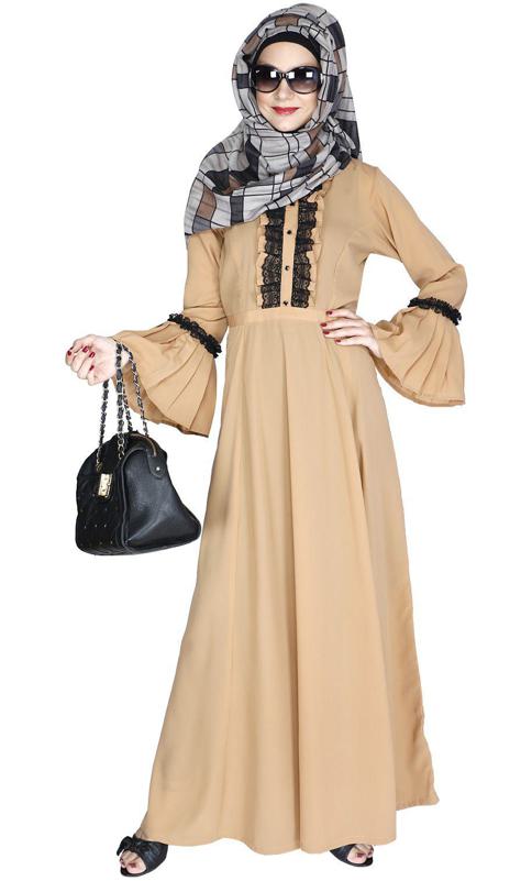 Fairy Frill Caramel Brown Abaya