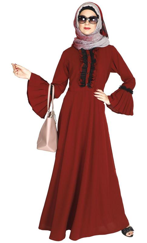 Fairy Frill Wine Abaya