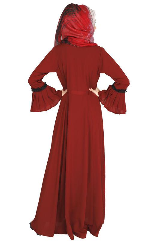 Fairy Frill Wine Abaya