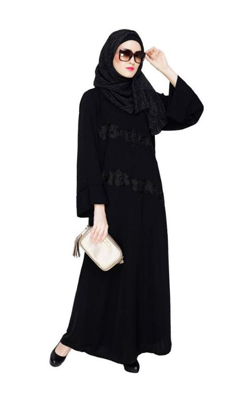 Fancy Black Embroidered Dubai Style Abaya