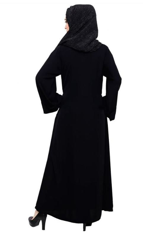 Fancy Black Embroidered Dubai Style Abaya