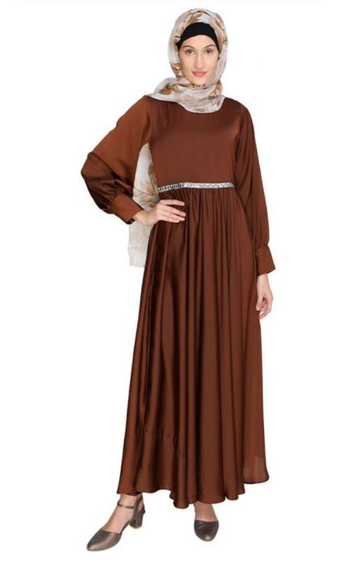 Flared Caramel Brown Maxi Dress