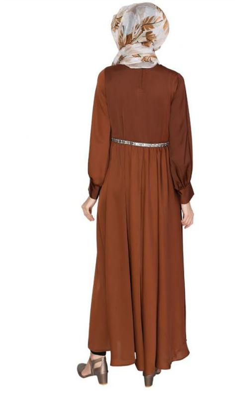 Flared Caramel Brown Maxi Dress