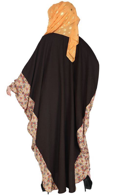 Floret Printed Dark Brown Kaftan