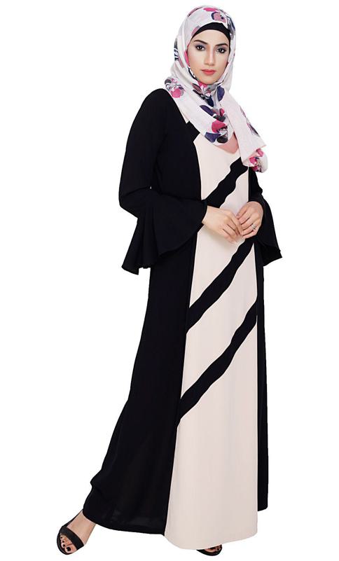 Flouncy Sleeve Black Dubai Style Abaya