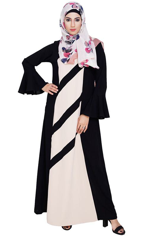 Flouncy Sleeve Black Dubai Style Abaya