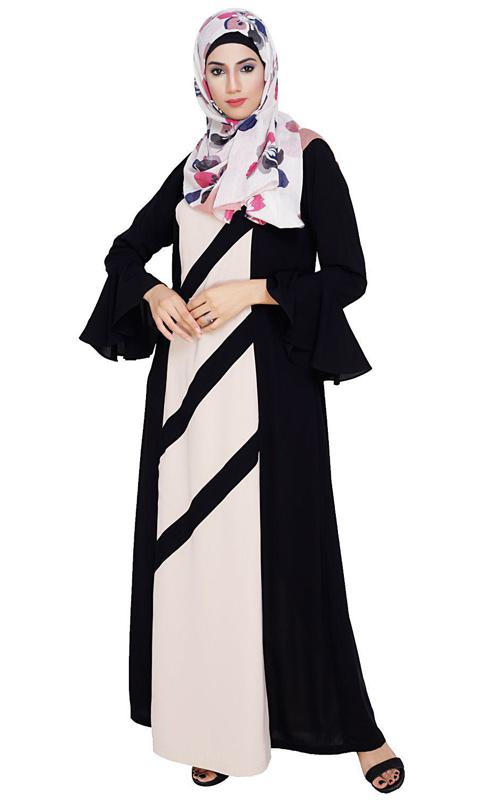 Flouncy Sleeve Black Dubai Style Abaya