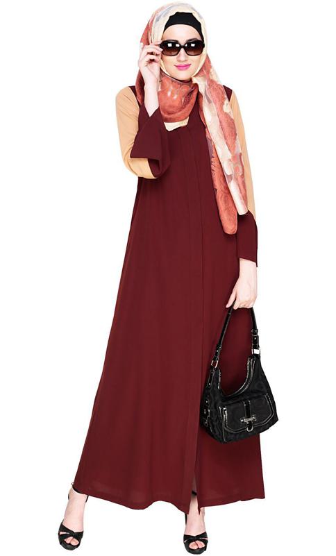 Folksy Brown Abaya (Made-To-Order)