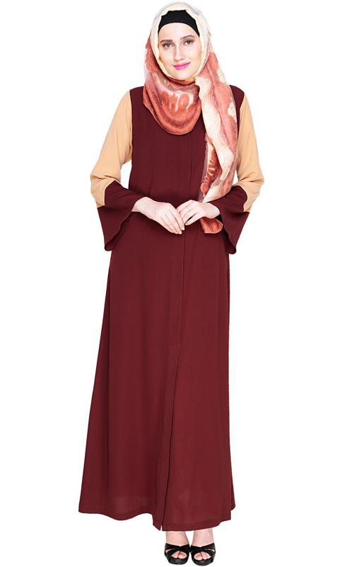 Folksy Brown Abaya (Made-To-Order)