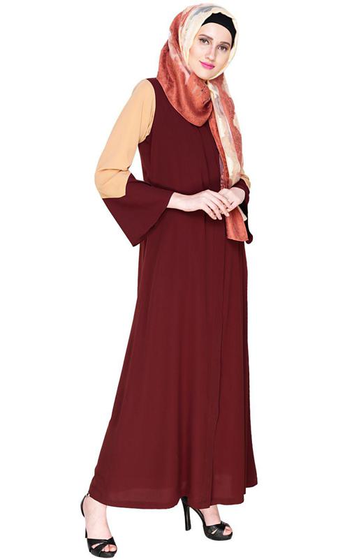 Folksy Brown Abaya (Made-To-Order)