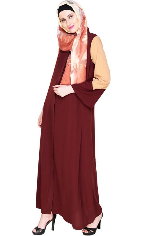 Folksy Brown Abaya (Made-To-Order)