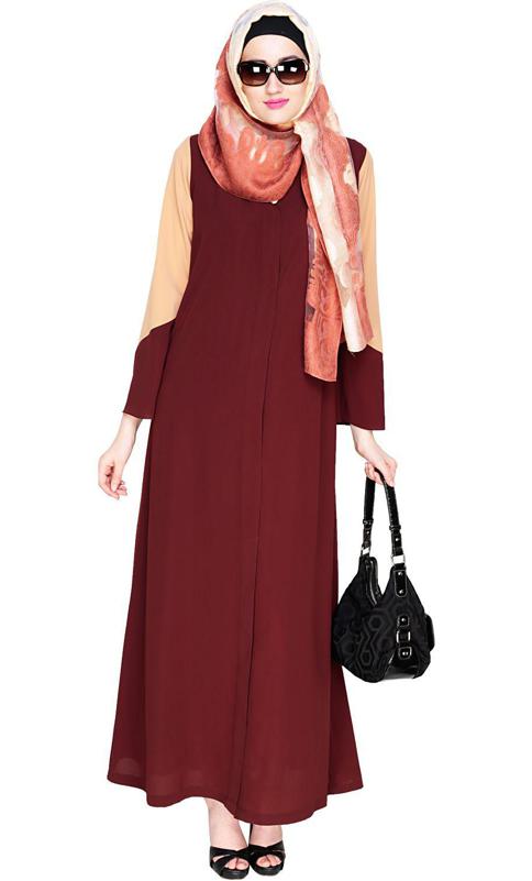 Folksy Brown Abaya (Made-To-Order)