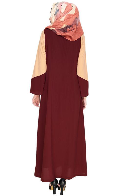 Folksy Brown Abaya (Made-To-Order)