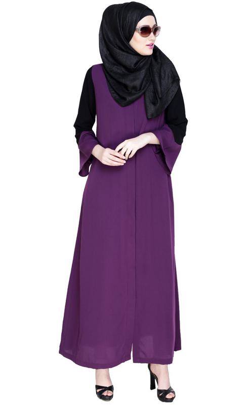 Folksy Purple Abaya (Made-To-Order)