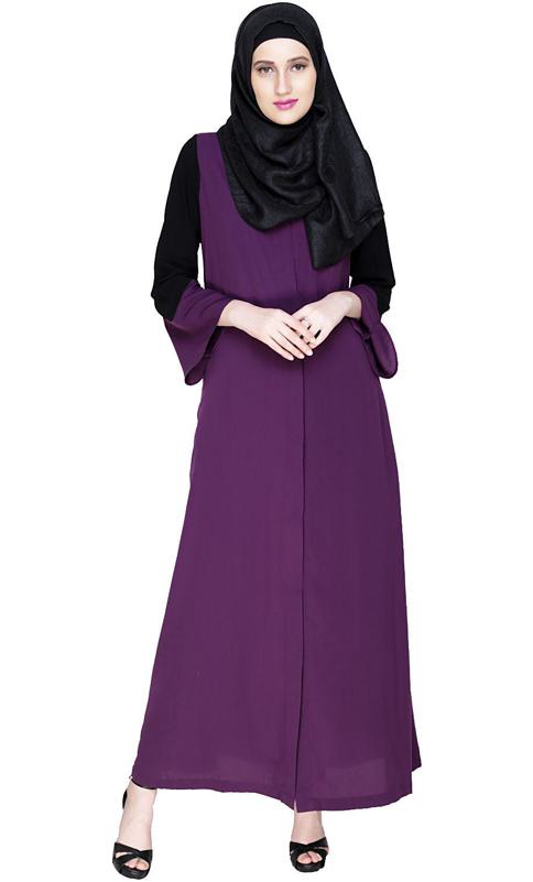 Folksy Purple Abaya (Made-To-Order)