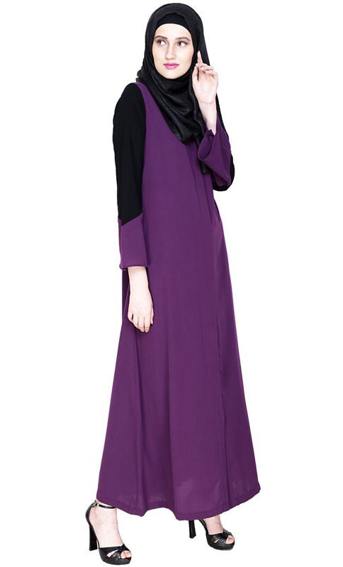 Folksy Purple Abaya (Made-To-Order)
