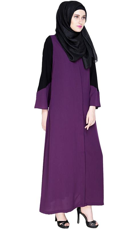 Folksy Purple Abaya (Made-To-Order)