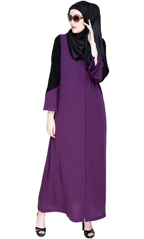Folksy Purple Abaya (Made-To-Order)