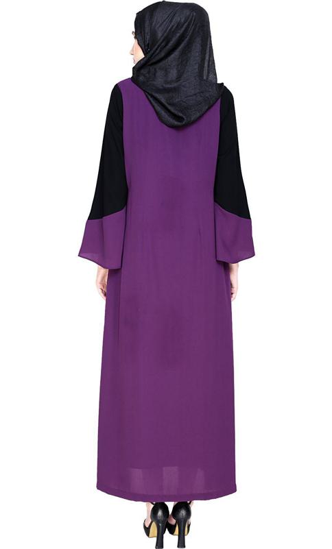 Folksy Purple Abaya (Made-To-Order)