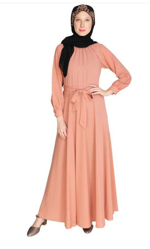 Gathered Neck Scarlet Orange Maxi Dress
