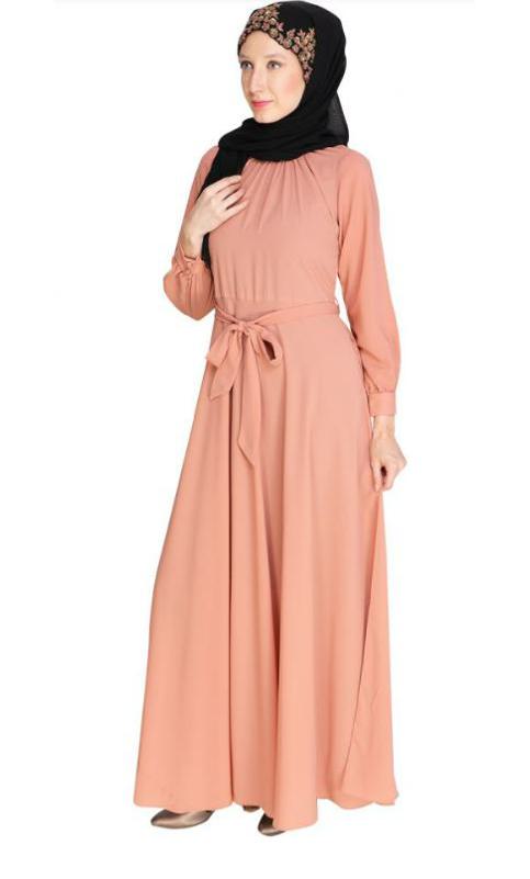 Gathered Neck Scarlet Orange Maxi Dress