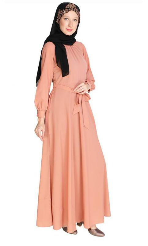 Gathered Neck Scarlet Orange Maxi Dress