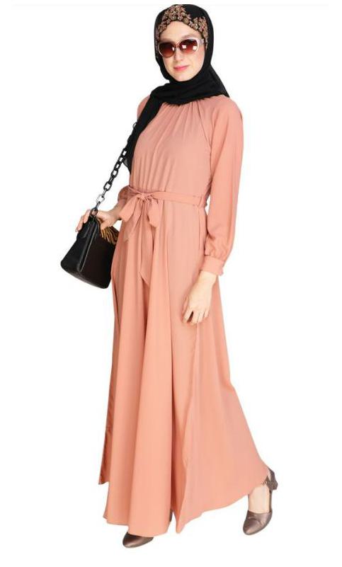 Gathered Neck Scarlet Orange Maxi Dress