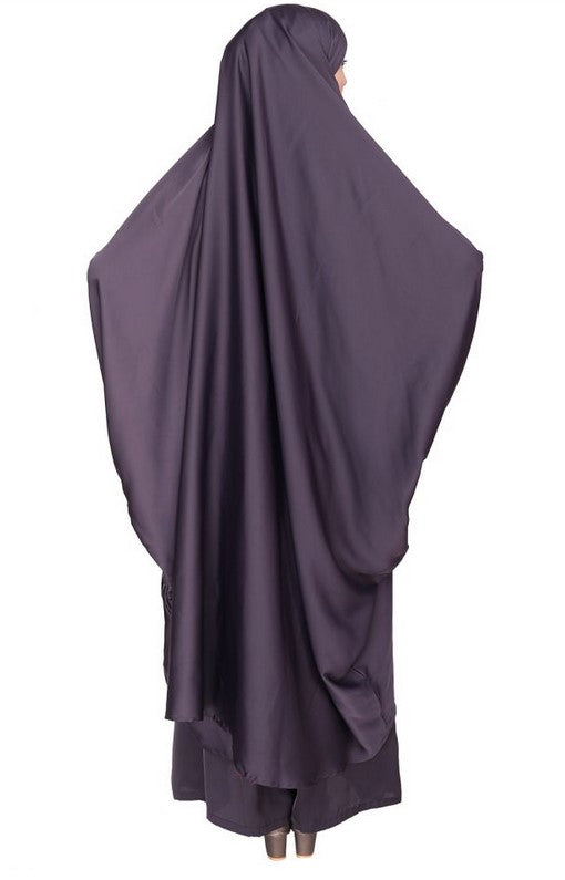 Gleaming Imperial Purple Khimar and Skirt Jilbab Set