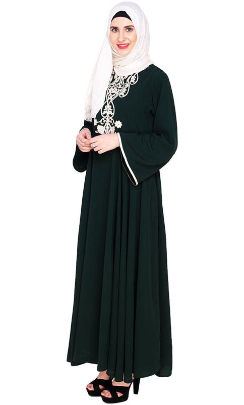 Green Flared Abaya