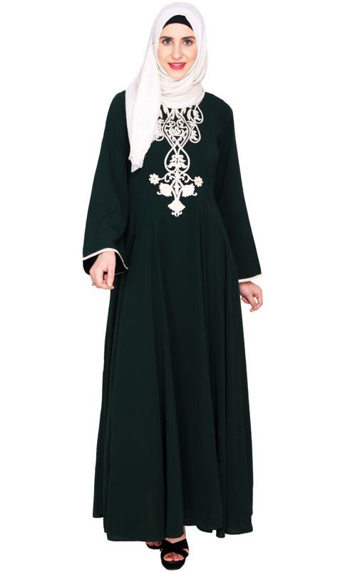 Green Flared Abaya