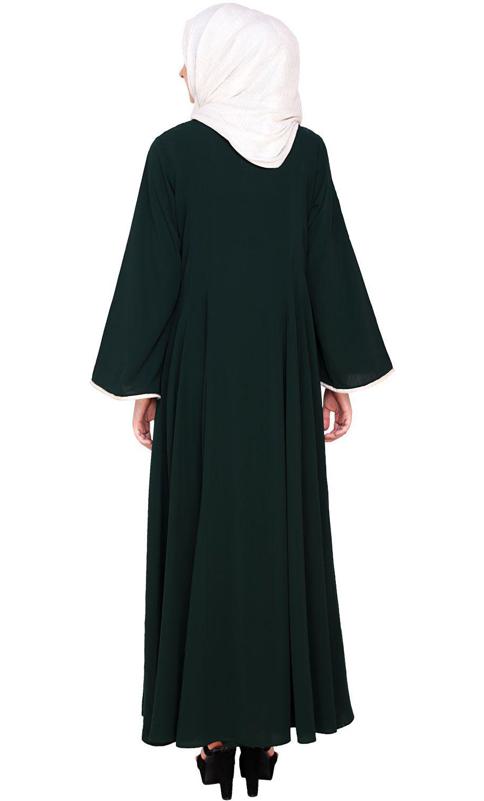 Green Flared Abaya