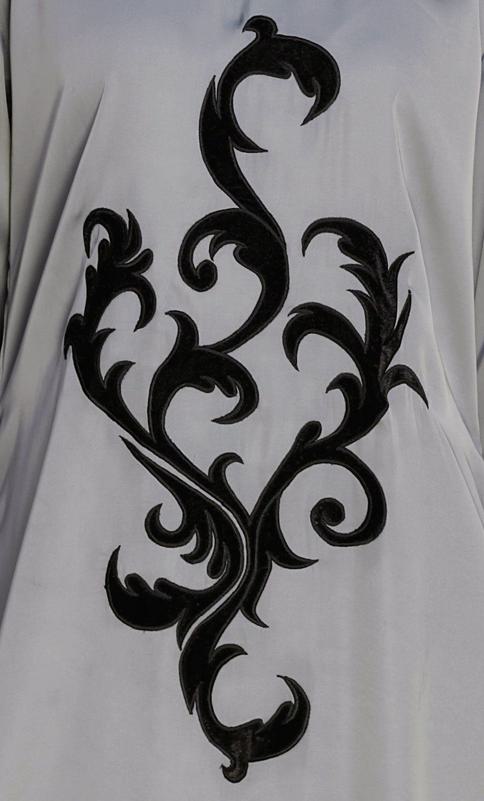 Grey Plush Dubai Style Abaya (Made-To-Order)