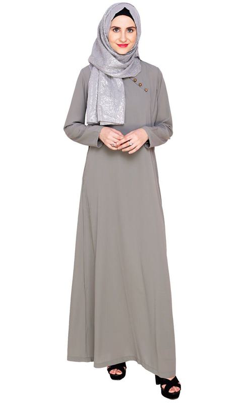 Grey Trendy Abaya Dress