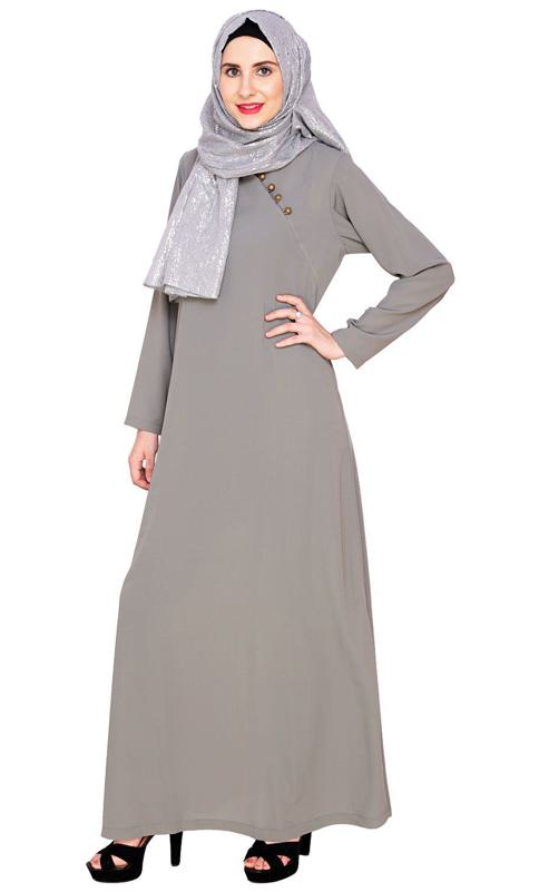 Grey Trendy Abaya Dress