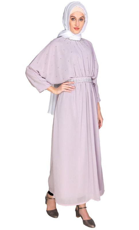 Intricate Handwork Lilac Kaftan (Made-To-Order)